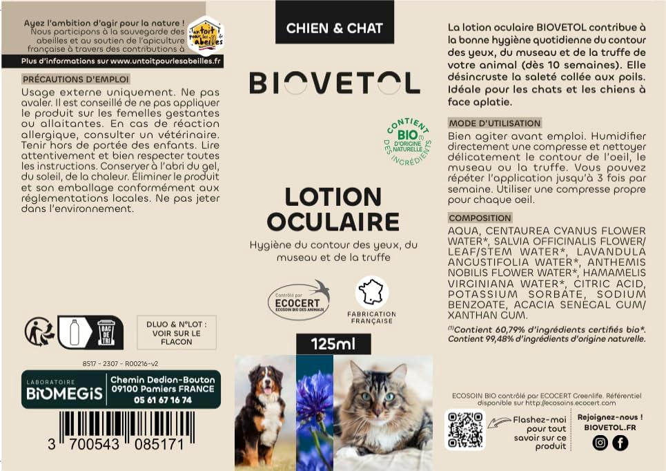 Organic floral water eye lotion