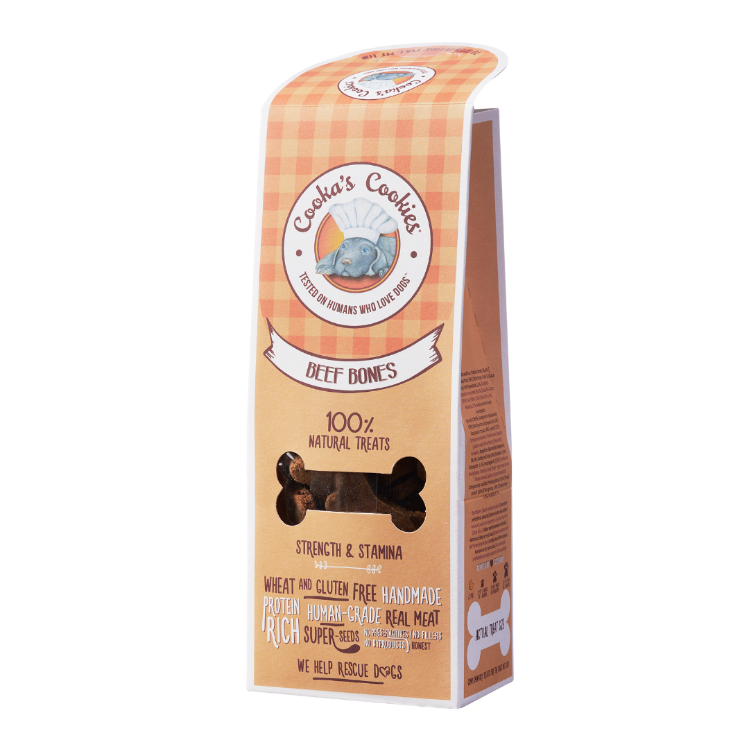 Crispy beef bone-shaped biscuits