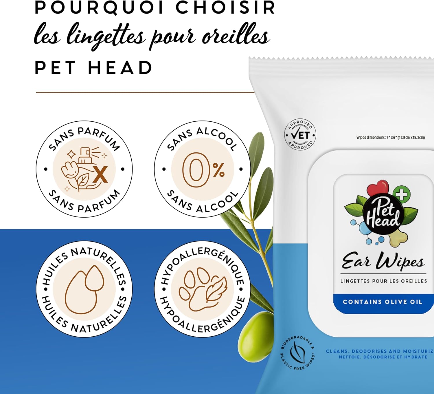 Ear cleansing wipes for dogs
