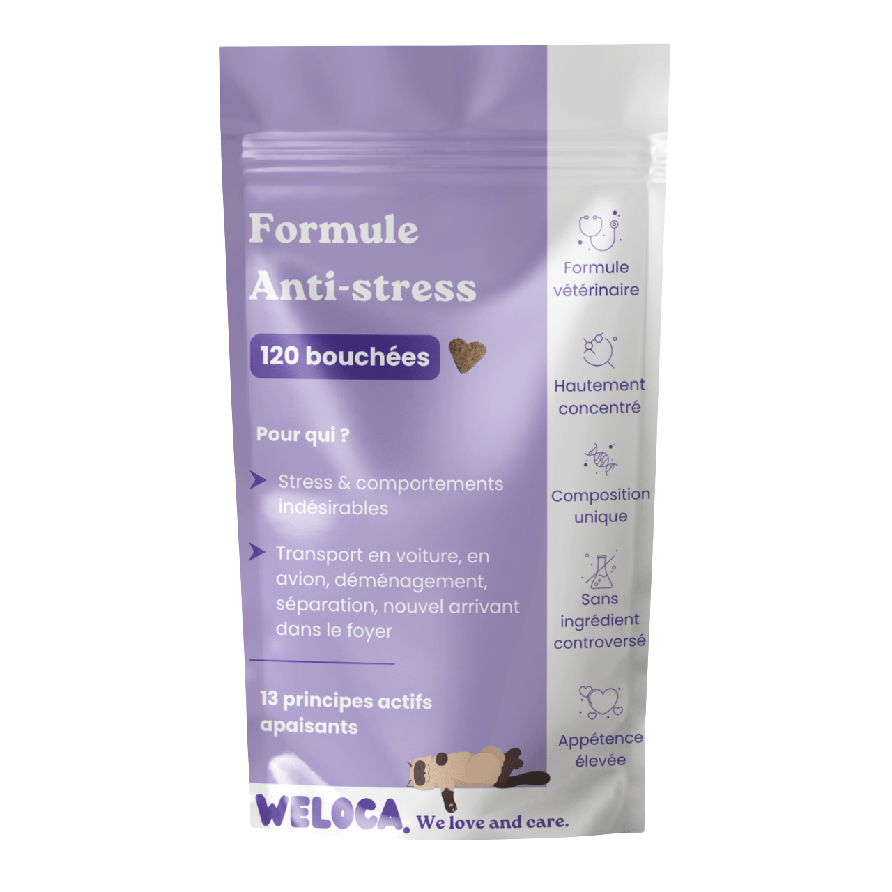 Anti-stress food supplement for cats