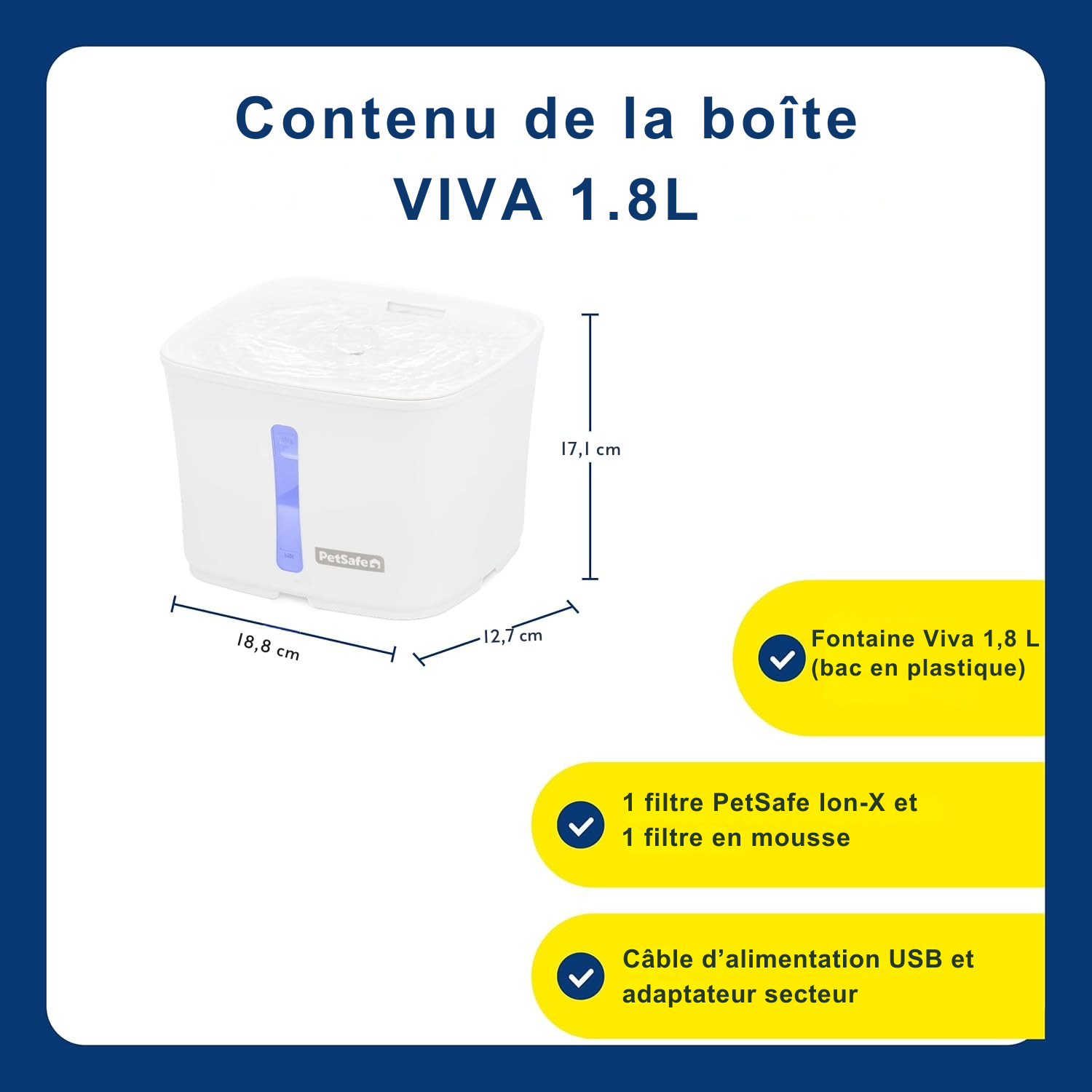Viva silent water fountain with dual filtration