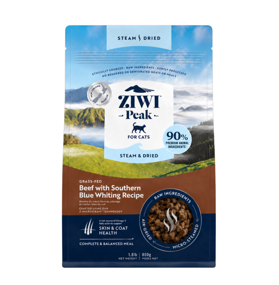 Southern beef & blue whiting cat kibble