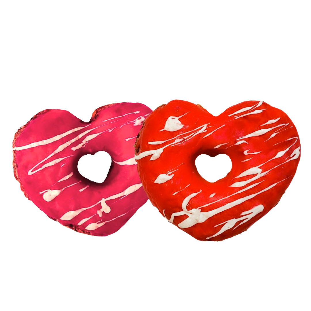 Heart-shaped donut biscuits for dogs