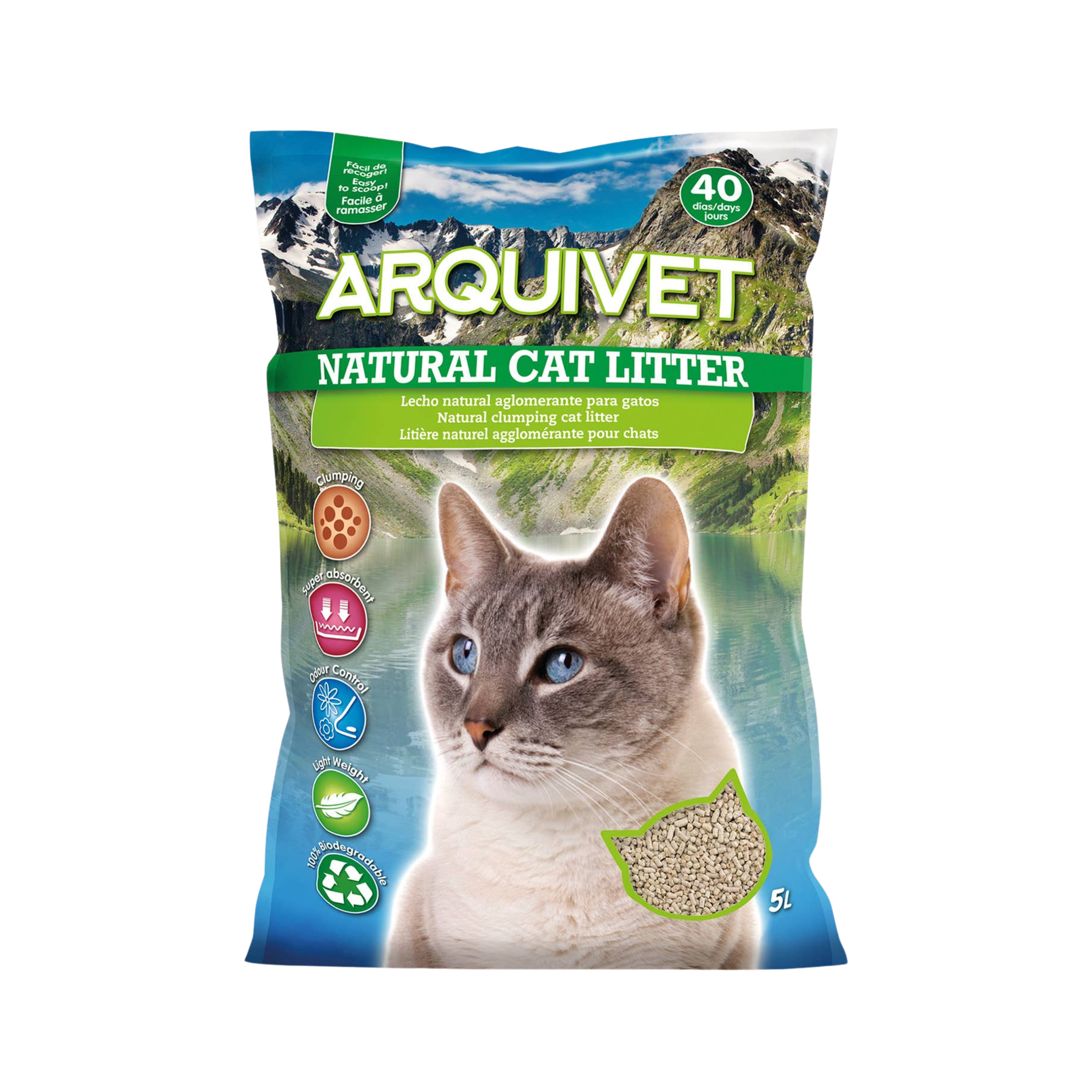 Natural clumping pine and bentonite cat litter