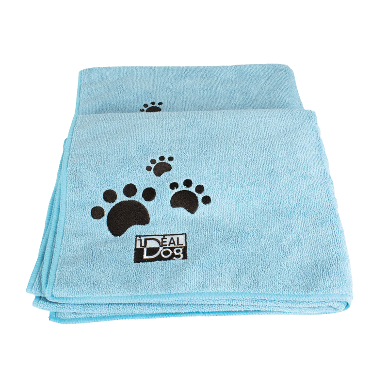 Lot de 2 serviettes microfibre absorbantes pour chiens et chats