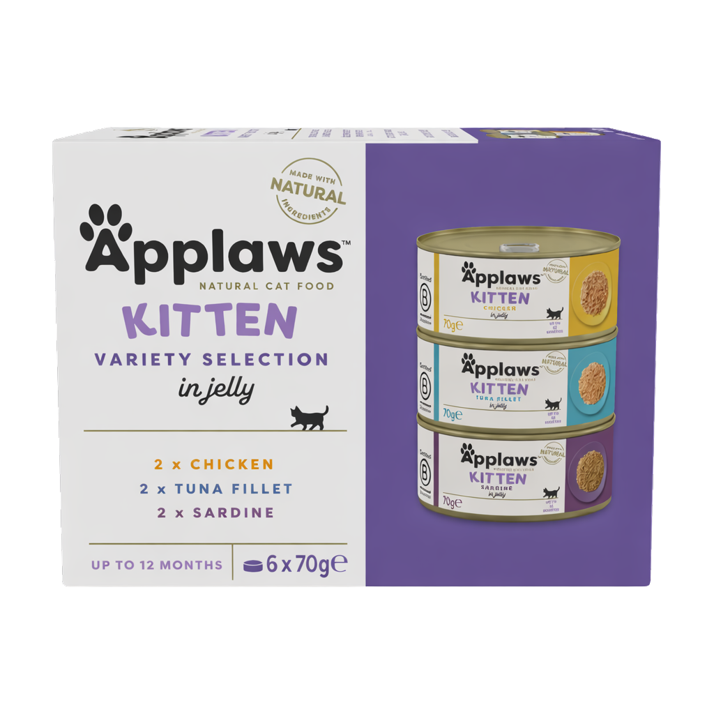 Multipack of varied recipes for kitten crumbles in jelly