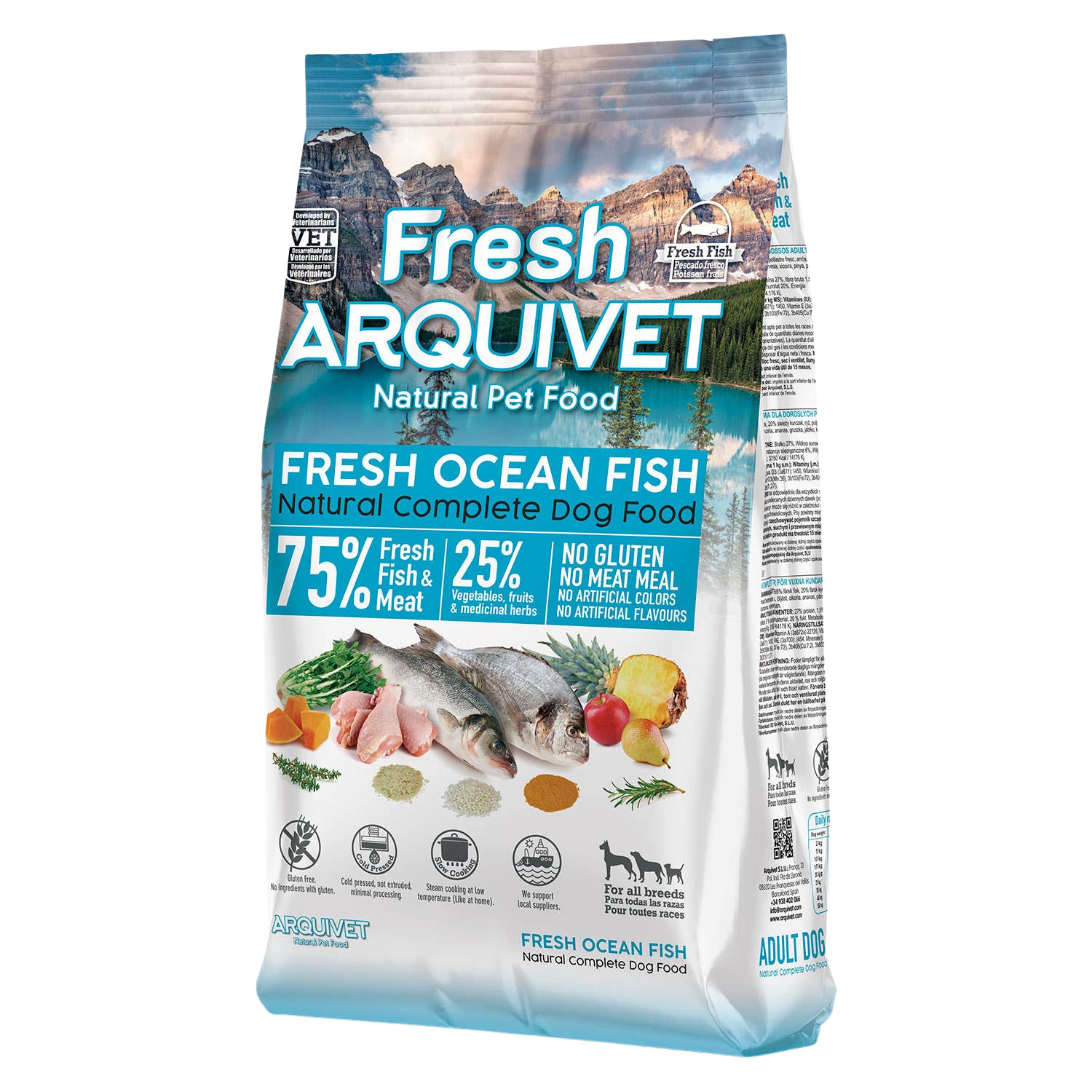Semi-moist kibble made with fresh sea fish