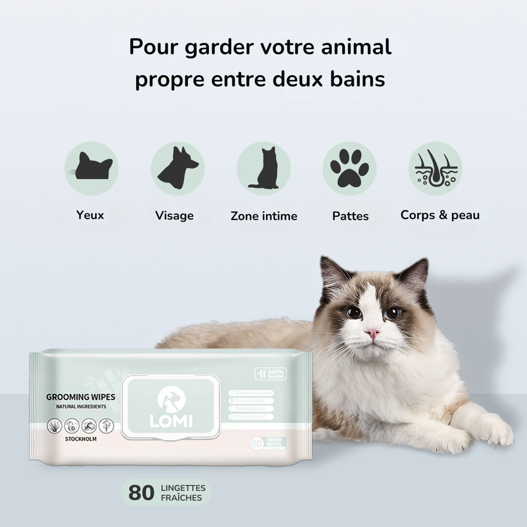 Natural bamboo grooming wipes