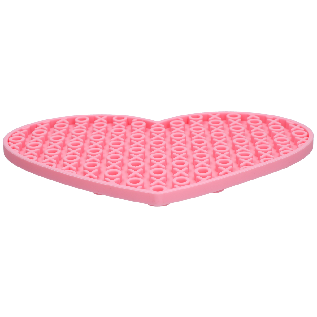 Heart-shaped licking mat