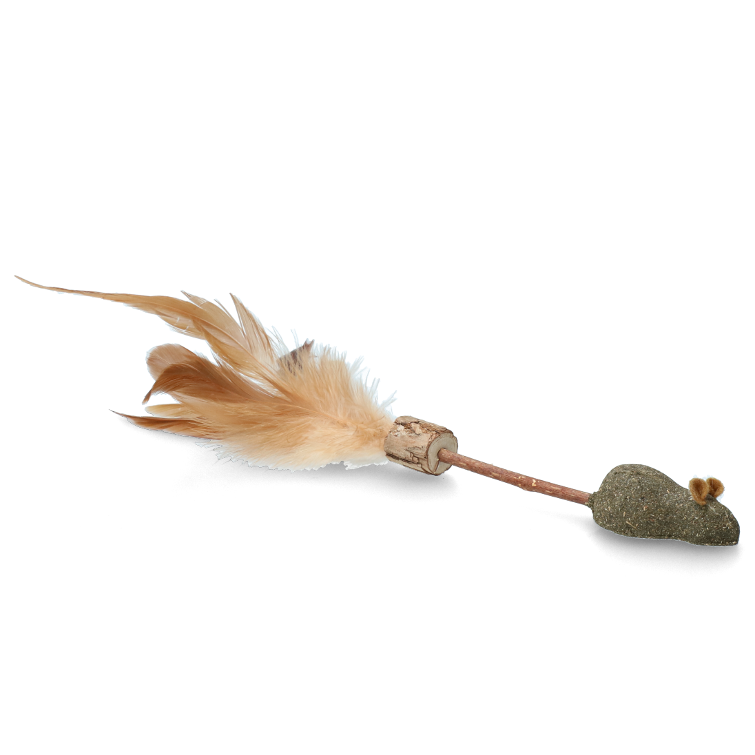 Catnip mouse and feather toy for cats