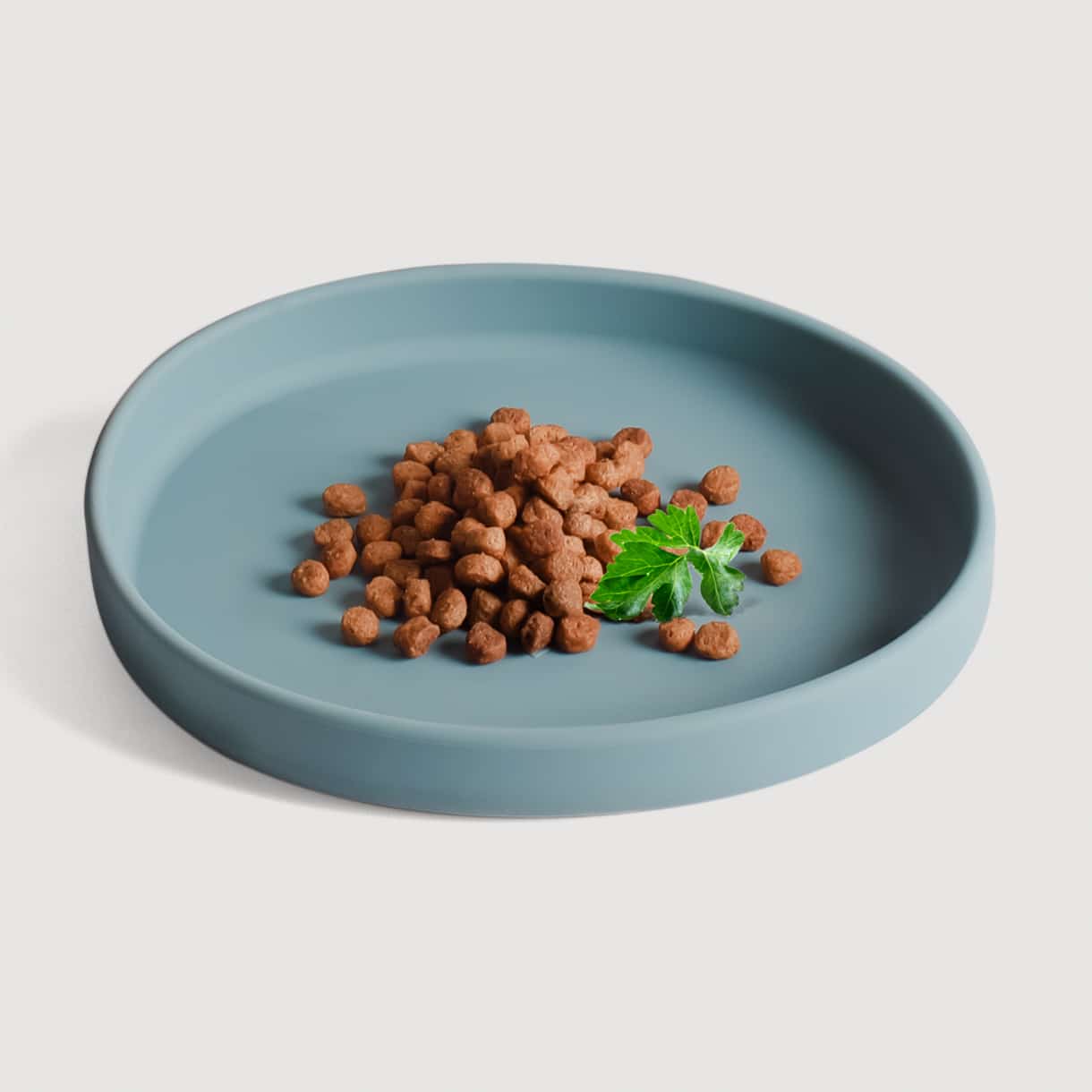 Flat silicone bowl