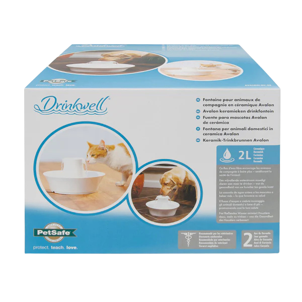 Drinkwell® Avalon Ceramic Pet Fountain, 2 L, for Dogs and Cats