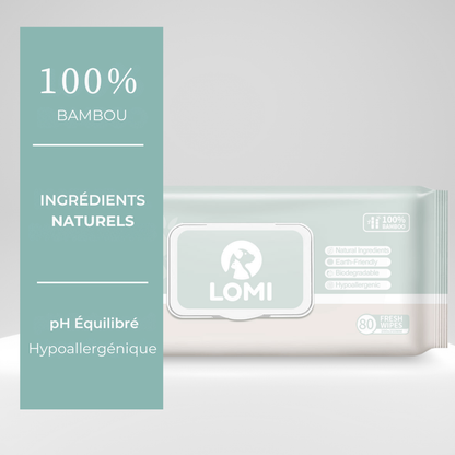 Natural bamboo grooming wipes