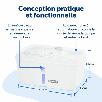 Viva silent water fountain with dual filtration