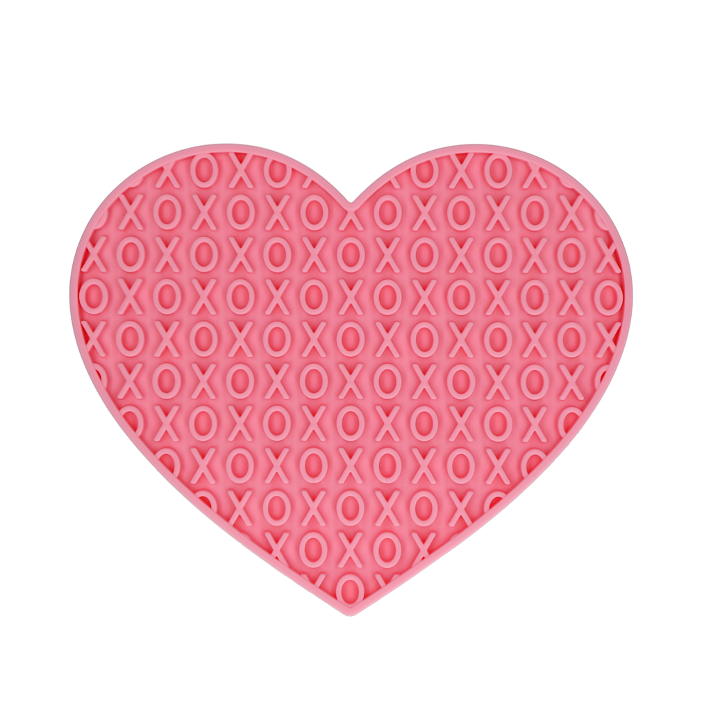 Heart-shaped licking mat