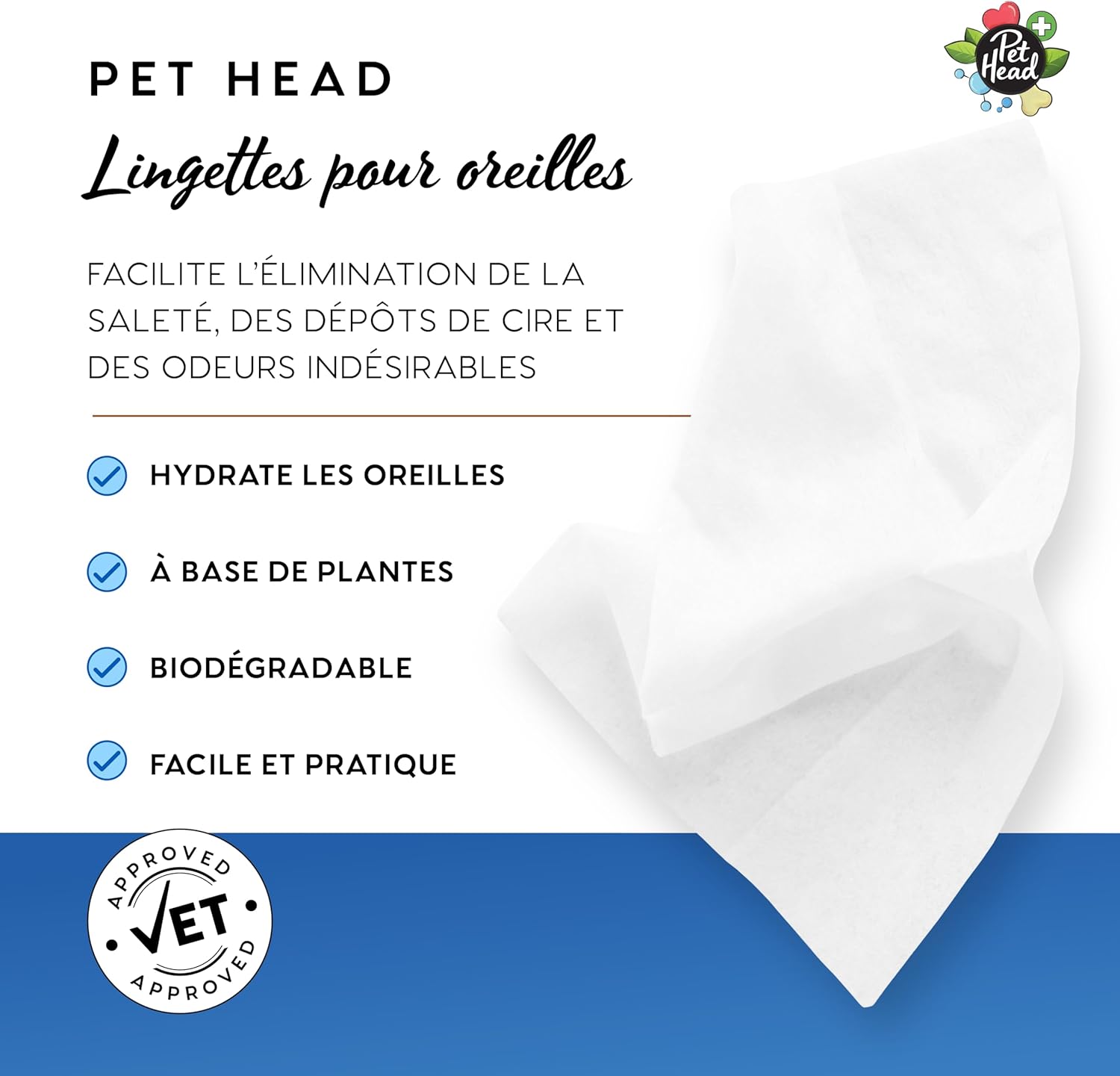 Ear cleansing wipes for dogs