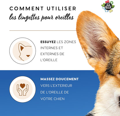 Ear cleansing wipes for dogs