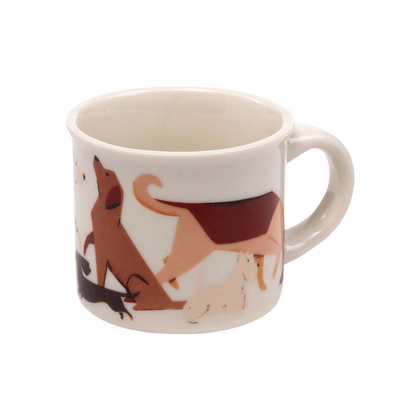 Set of 2 dog-patterned espresso cups