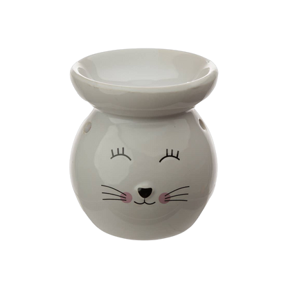 Ceramic oil burner with cat design