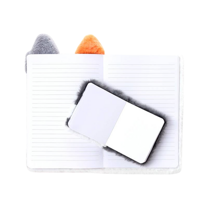 Lola the Cat plush notebook with pocket and mini notebook