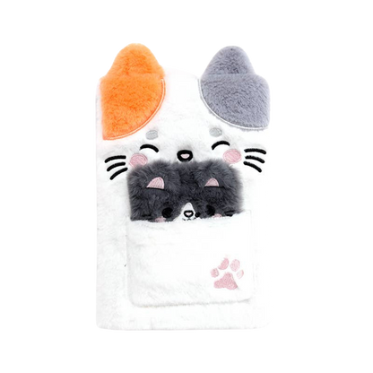 Lola the Cat plush notebook with pocket and mini notebook