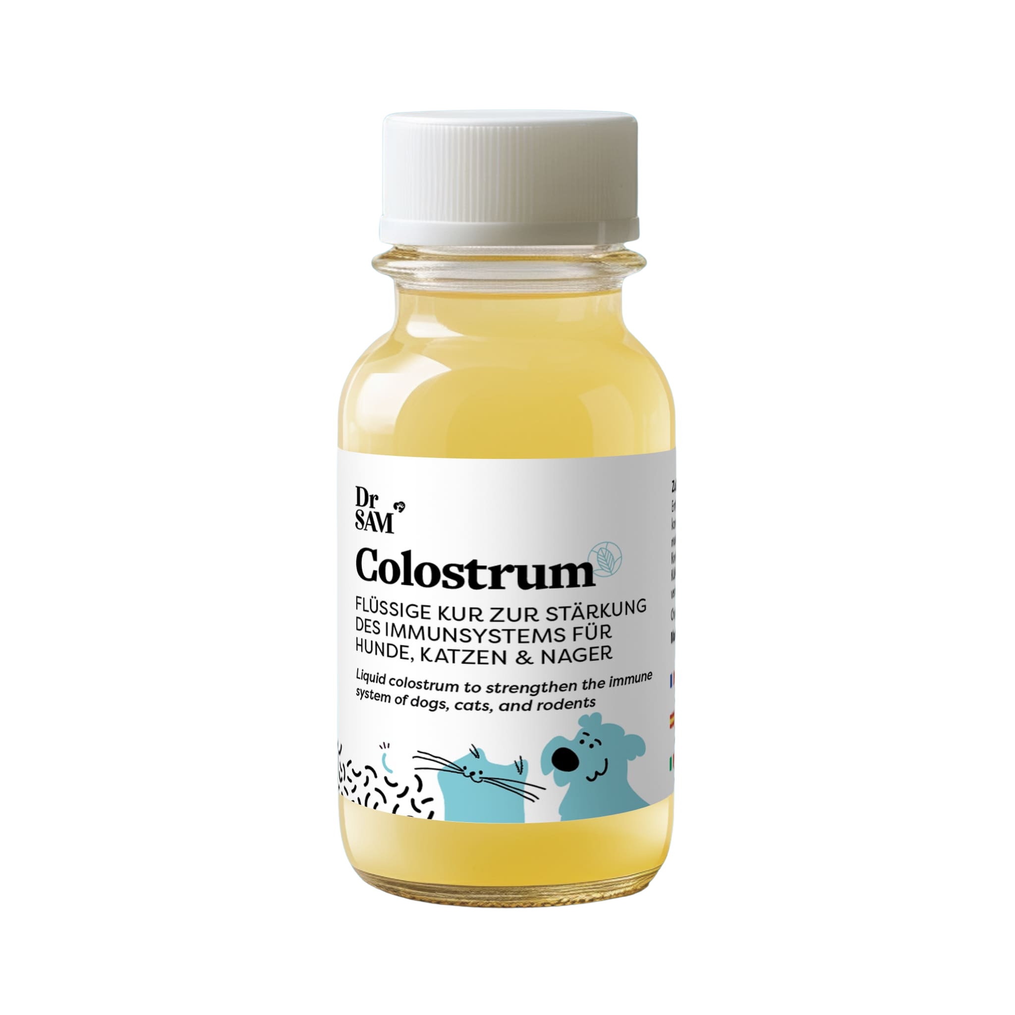 Liquid colostrum for dogs and cats