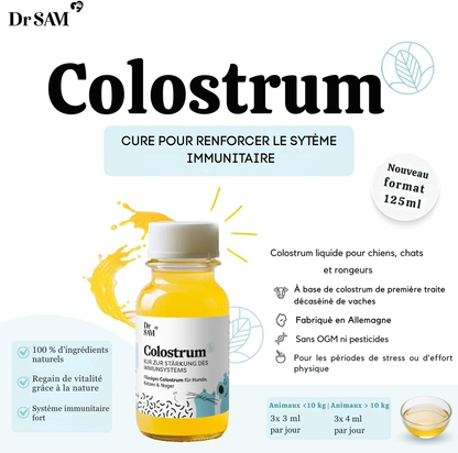 Liquid colostrum for dogs and cats