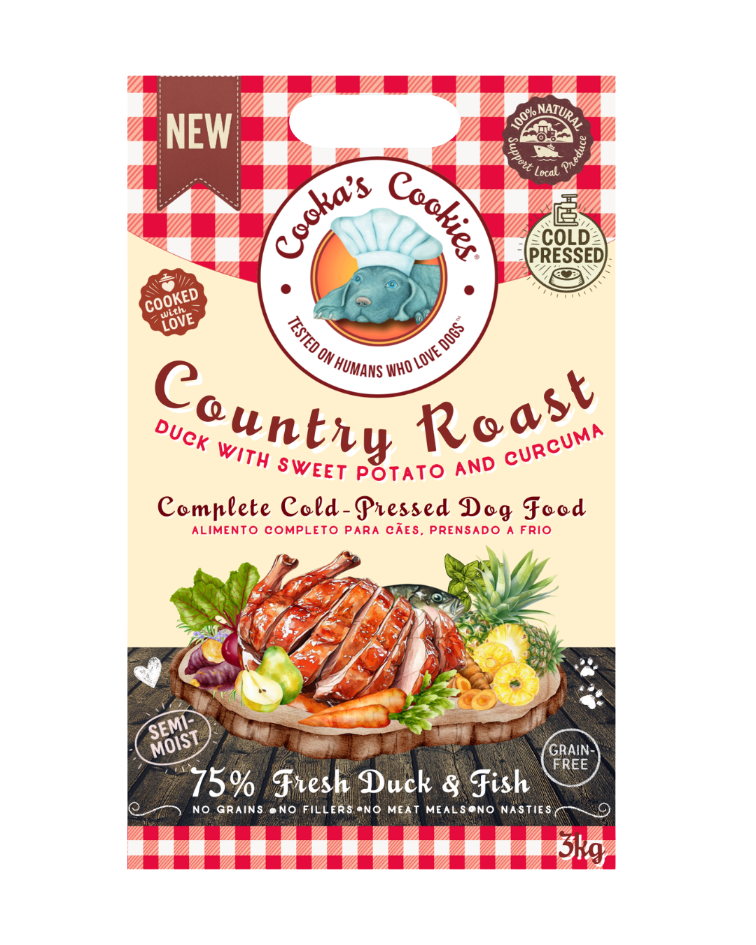 Semi-moist kibble, Country-style roast duck and fish