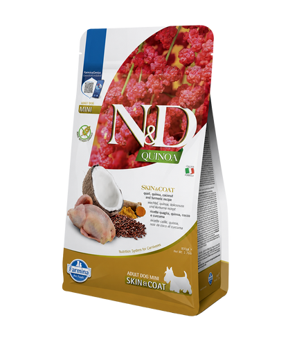 N&amp;D Quinoa Skin &amp; Coat for adult miniature and quail dogs, 800g