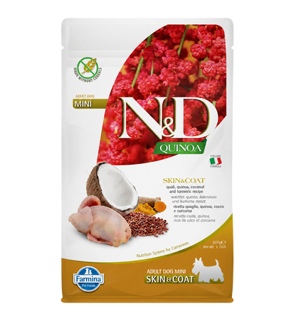 N&amp;D Quinoa Skin &amp; Coat for adult miniature and quail dogs, 800g