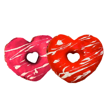Heart-shaped donut biscuits for dogs