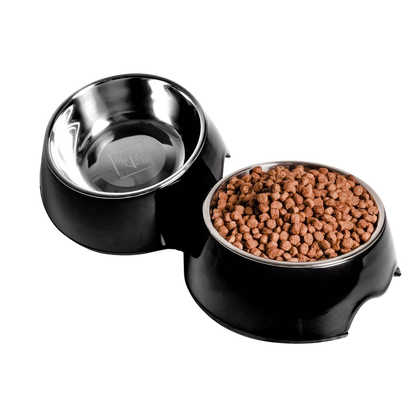 Set of 2 melamine and stainless steel bowls