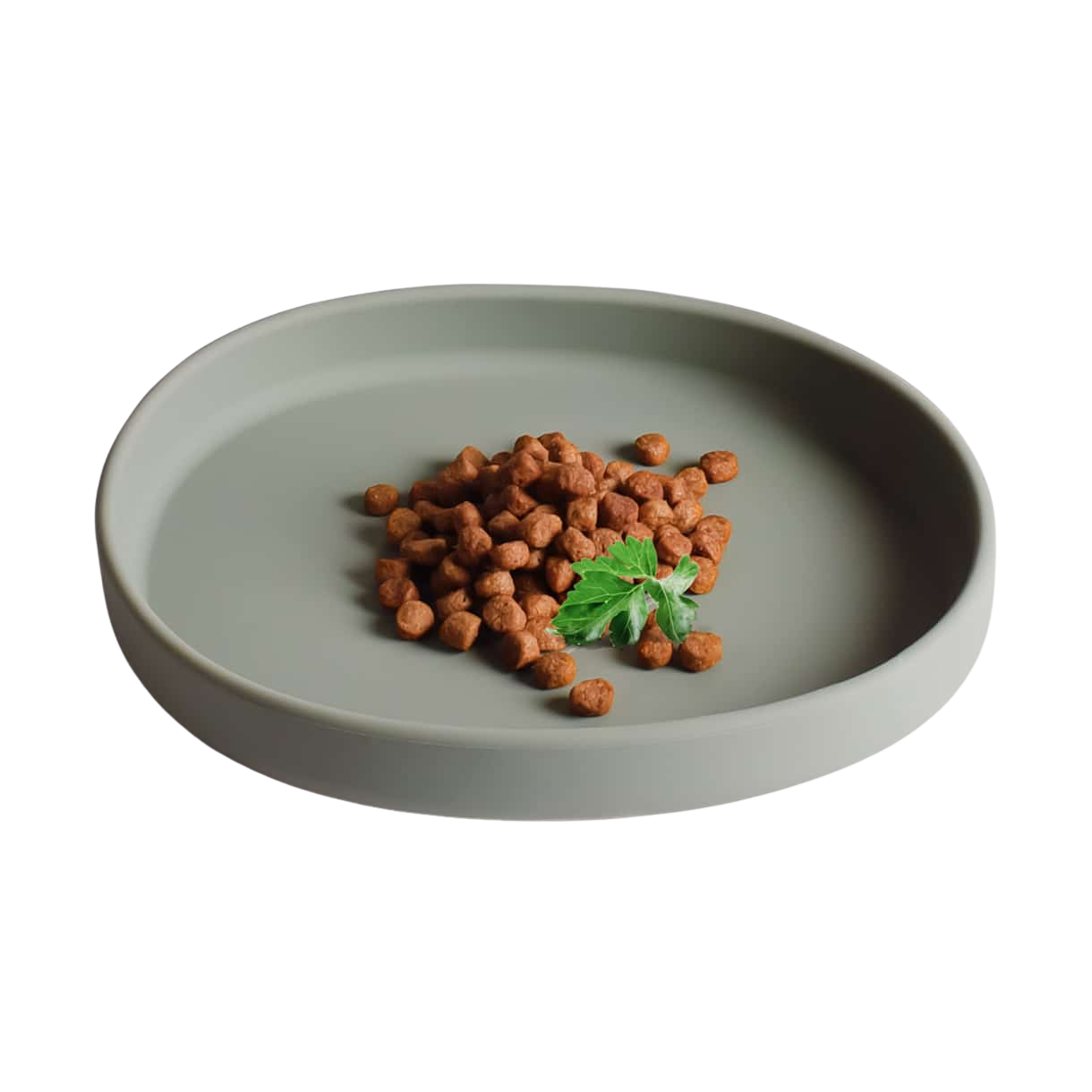 Flat silicone bowl
