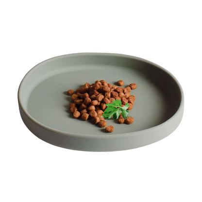 Flat silicone bowl