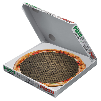 Cardboard pizza box scratcher for cats
