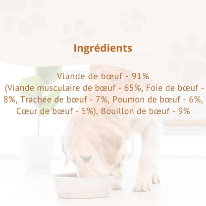 BARF quality pure beef pâté for adult dogs