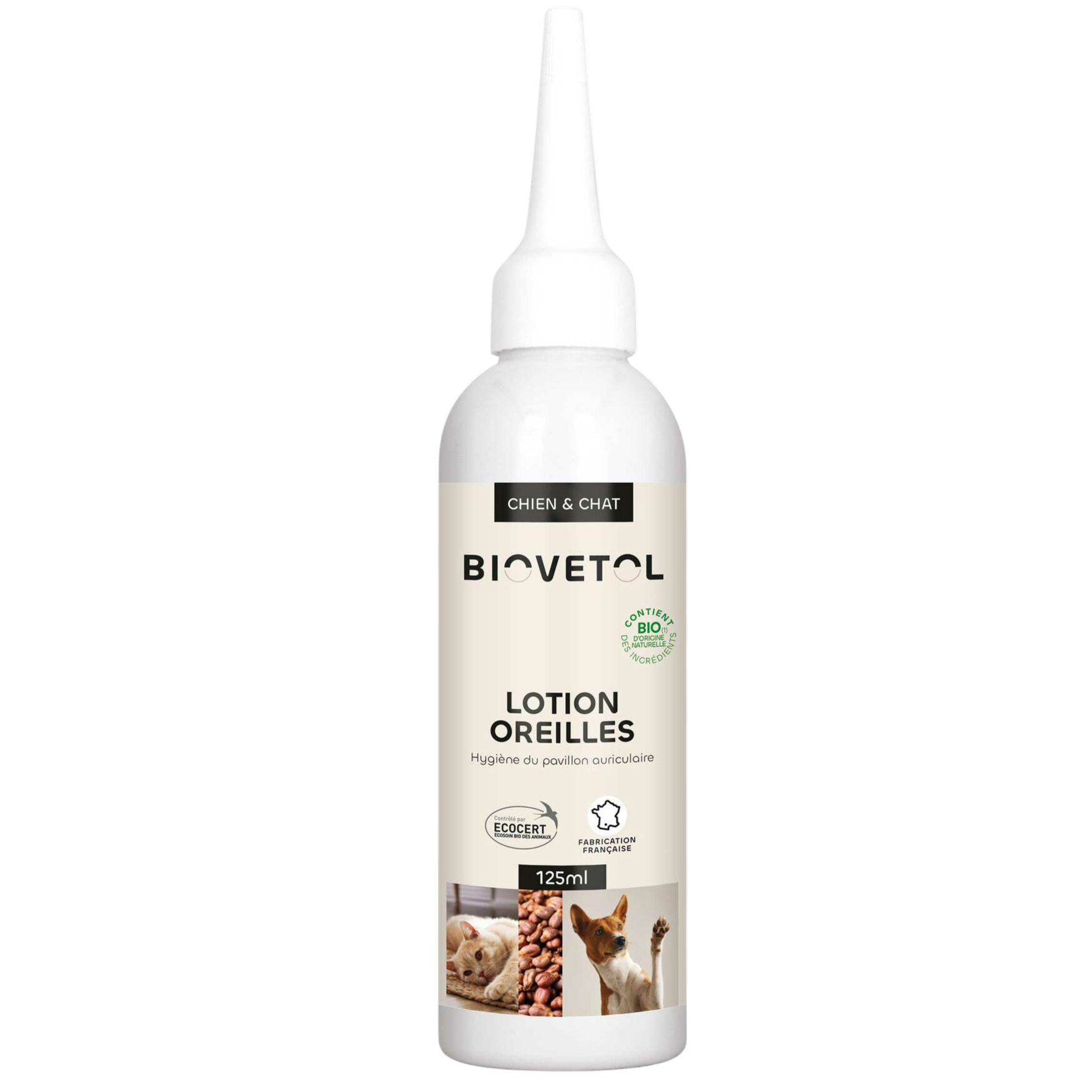Organic cleansing lotion for dog and cat ears