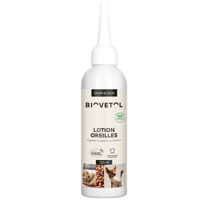 Organic cleansing lotion for dog and cat ears