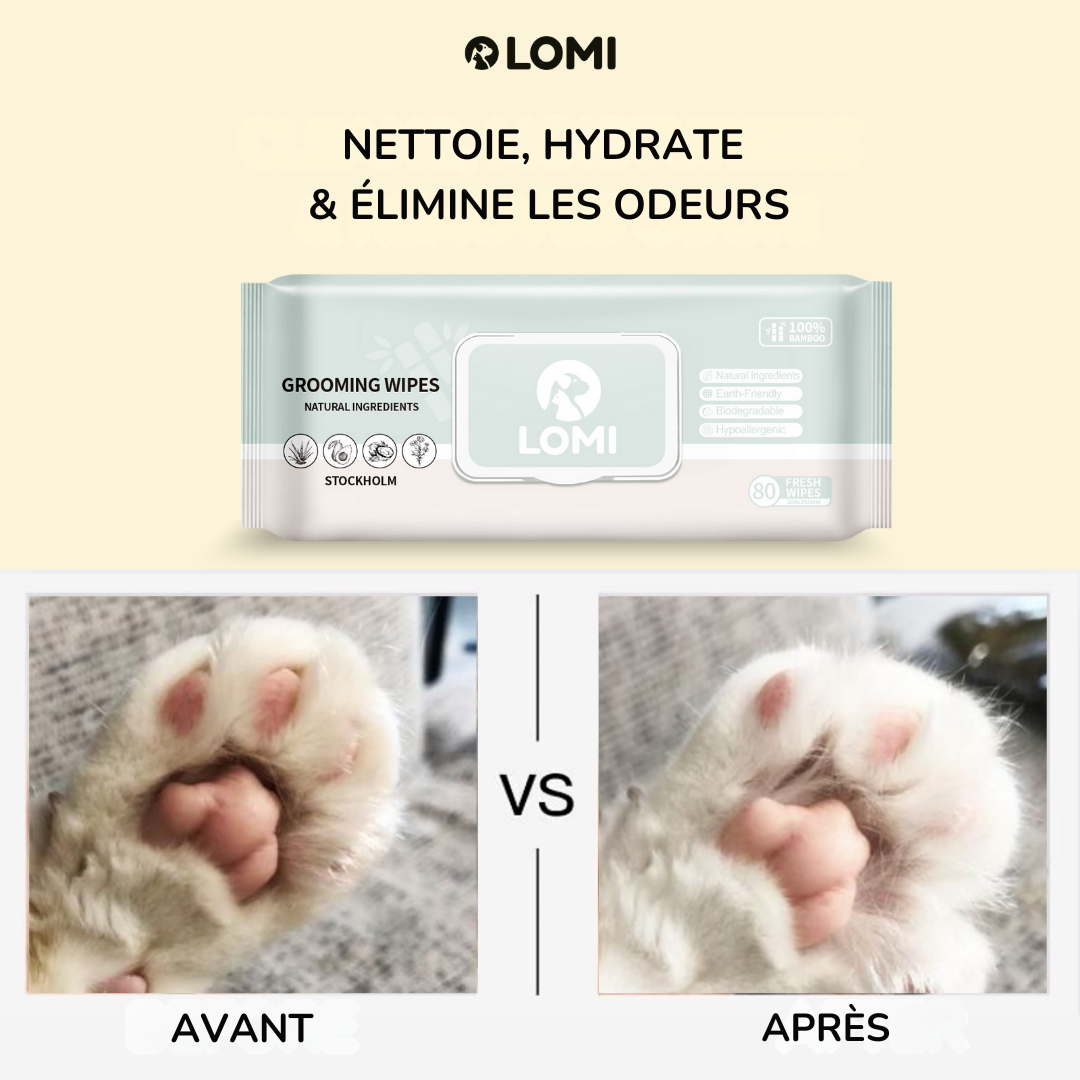 Natural bamboo grooming wipes
