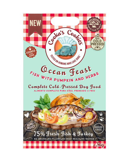 Ocean Feast semi-moist fish and turkey kibble