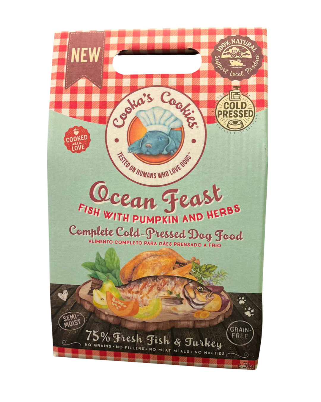 Ocean Feast semi-moist fish and turkey kibble