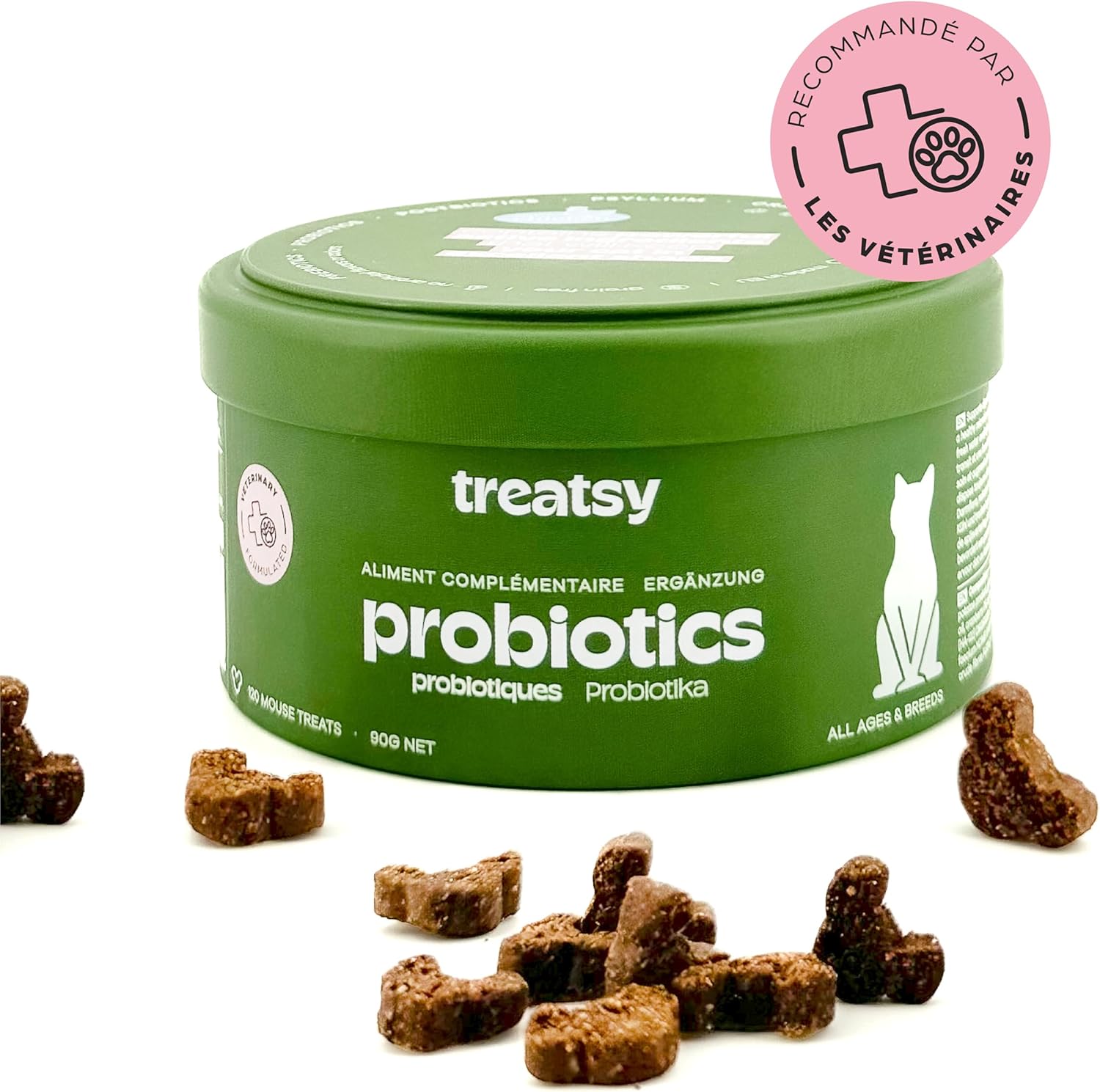 Probiotic food supplement with fish and chicken for cats