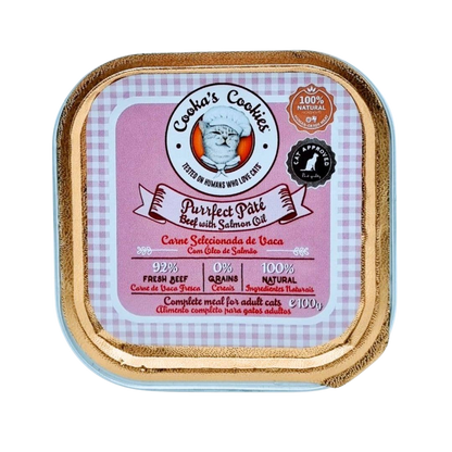 Beef pâté and salmon oil