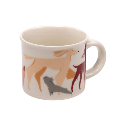 Set of 2 dog-patterned espresso cups