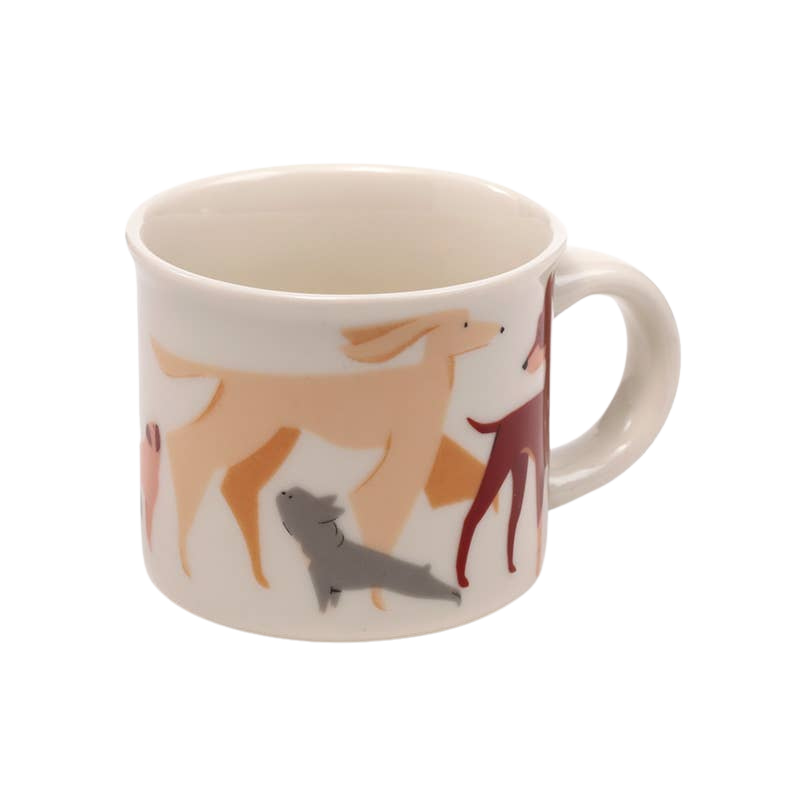 Set of 2 dog-patterned espresso cups