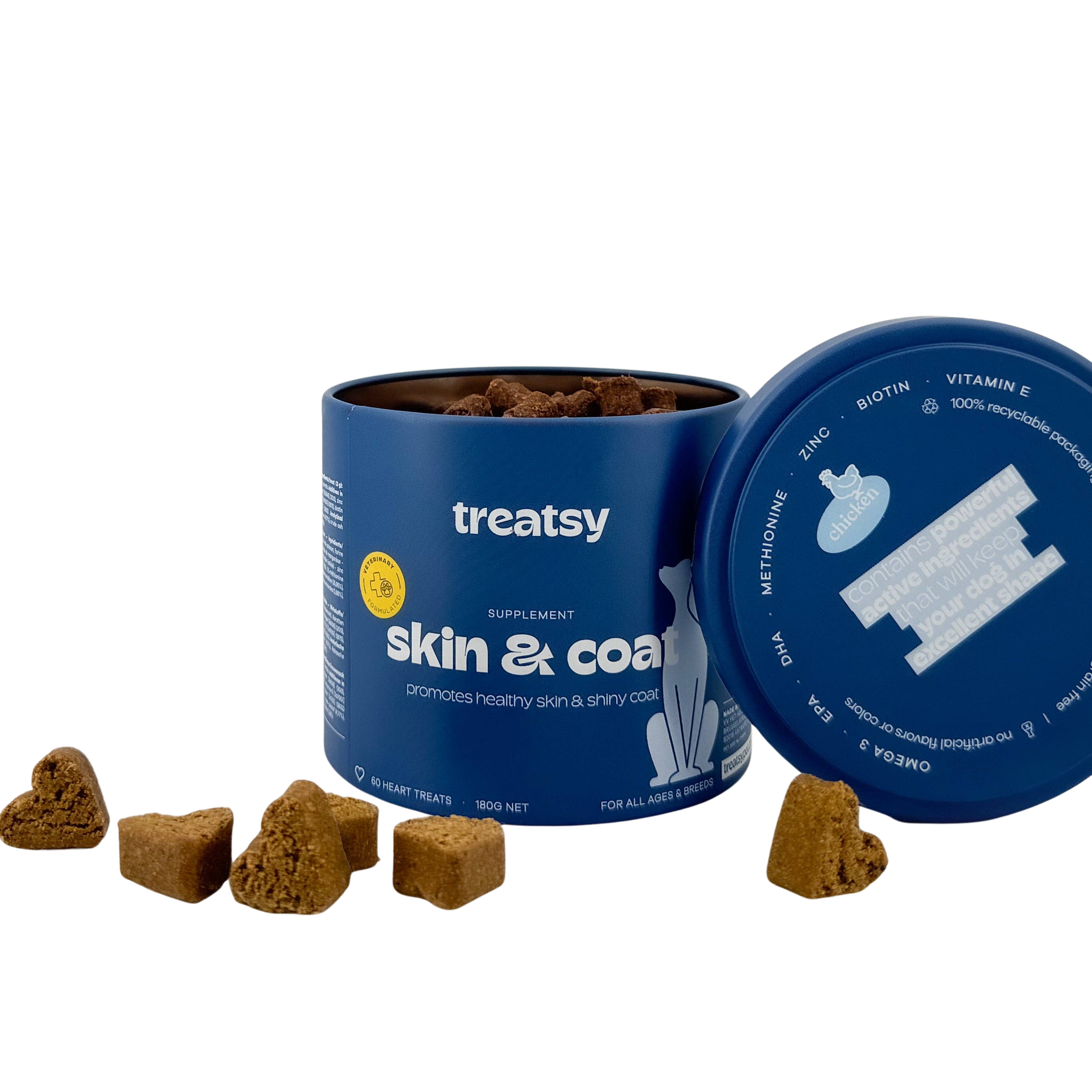 Chicken-based skin and coat supplement for dogs