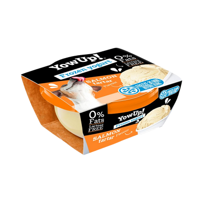 Lactose-free yogurt for freezing, salmon tartare flavor for dogs and cats