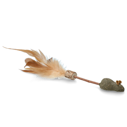 Catnip mouse and feather toy for cats