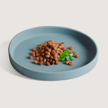 Flat silicone bowl