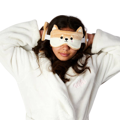 2-in-1 Shiba Inu Travel Pillow with Mask